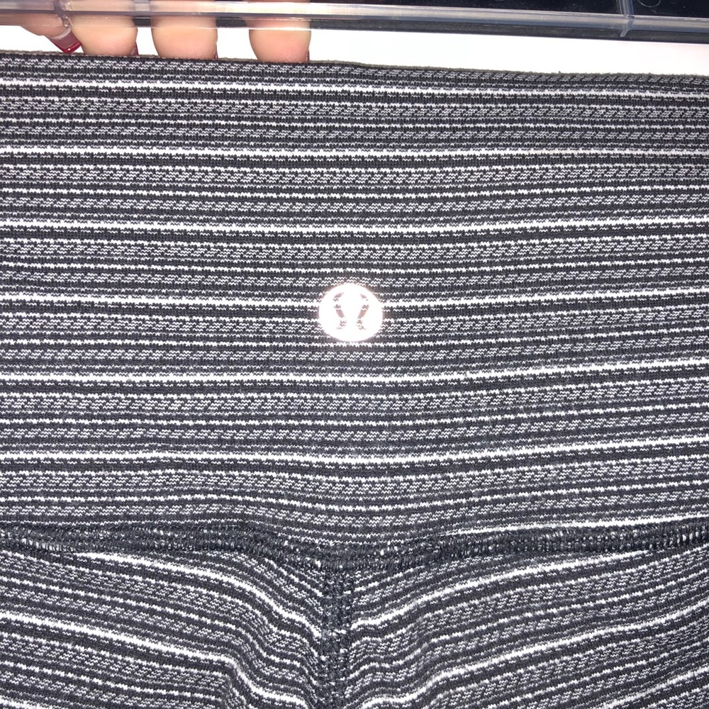striped cropped Lululemon leggings